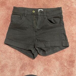 Black jean shorts